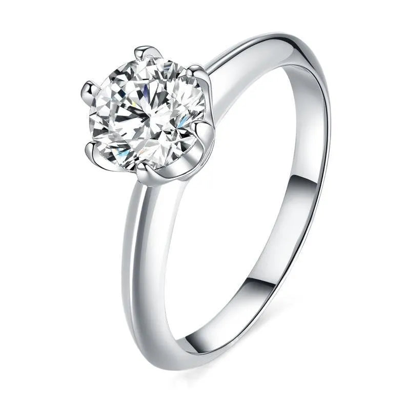 Adjustable silver plated couple rings with heart shapes, dragon phoenix decorations and moissanite stones