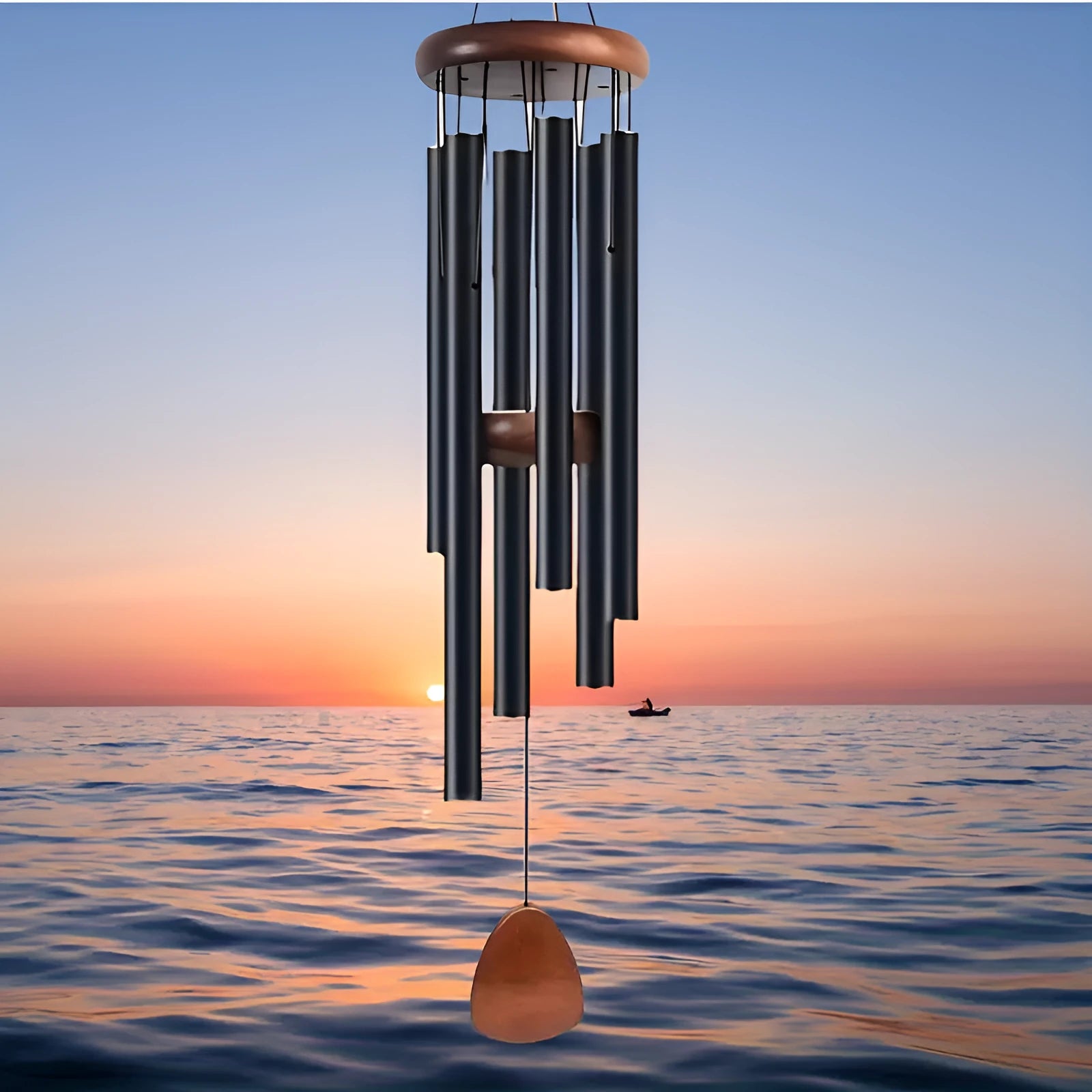 Retro-style metal wind pendant with rotating design in TL089 Clarinet colour.