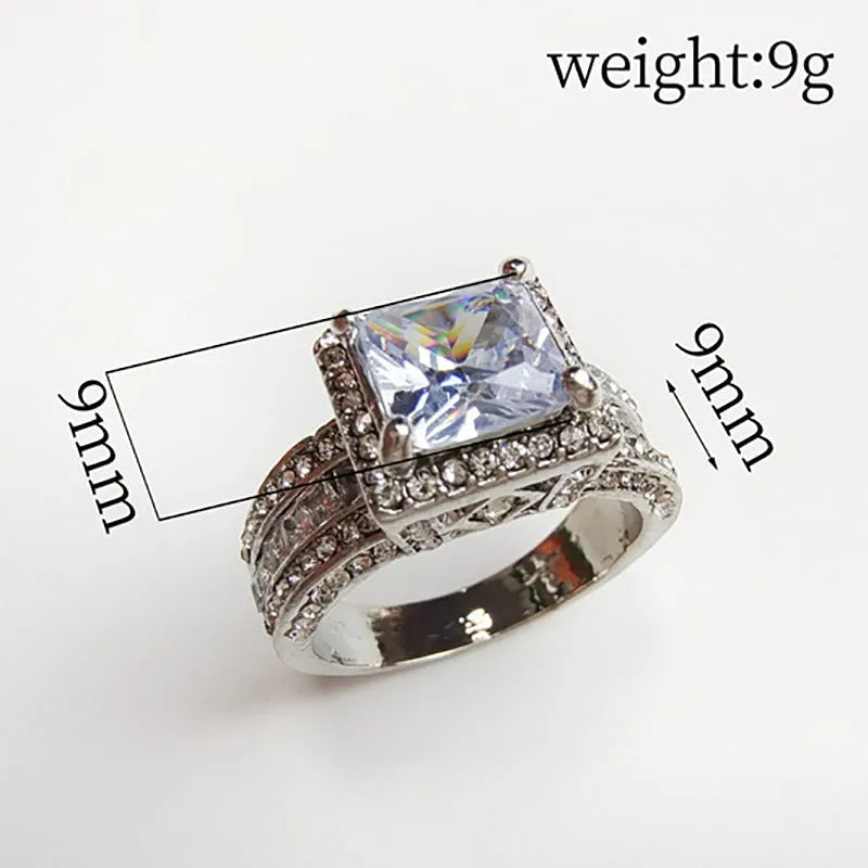 Geometric silver fashion ring with round elements in gold or white electroplated finish, UK sizes 5-13