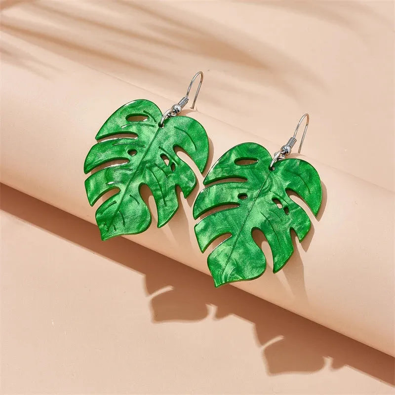 Drop-shaped acrylic earrings with alloy hook in five colour options, measuring 3cm length with 1.5cm maximum width