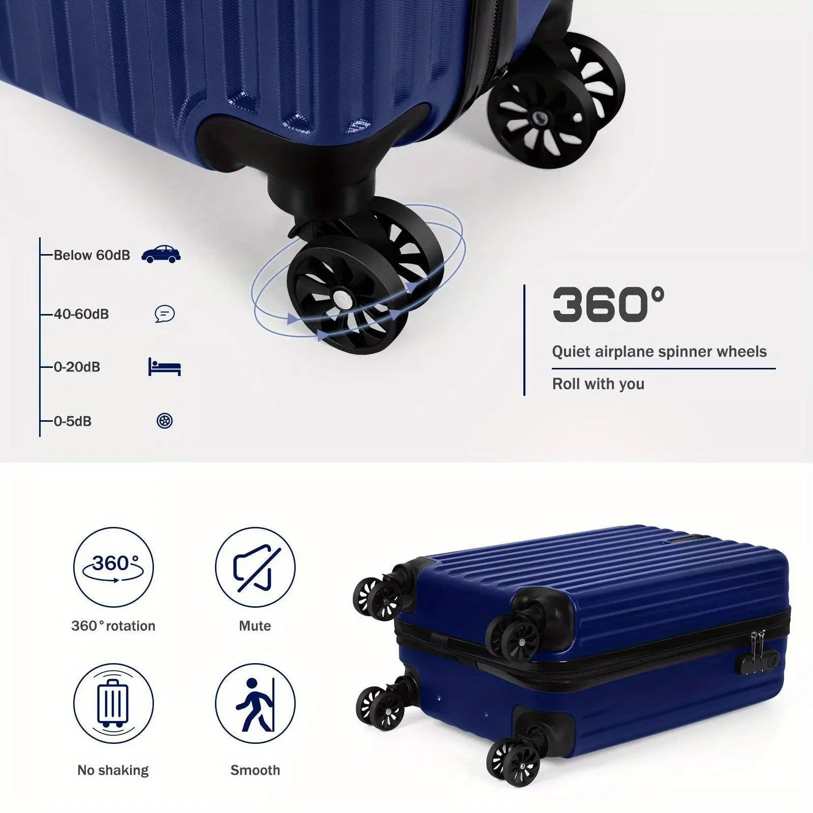 Aluminium alloy luggage and mini box travel set with two trunks in 14-inch and 20-inch sizes