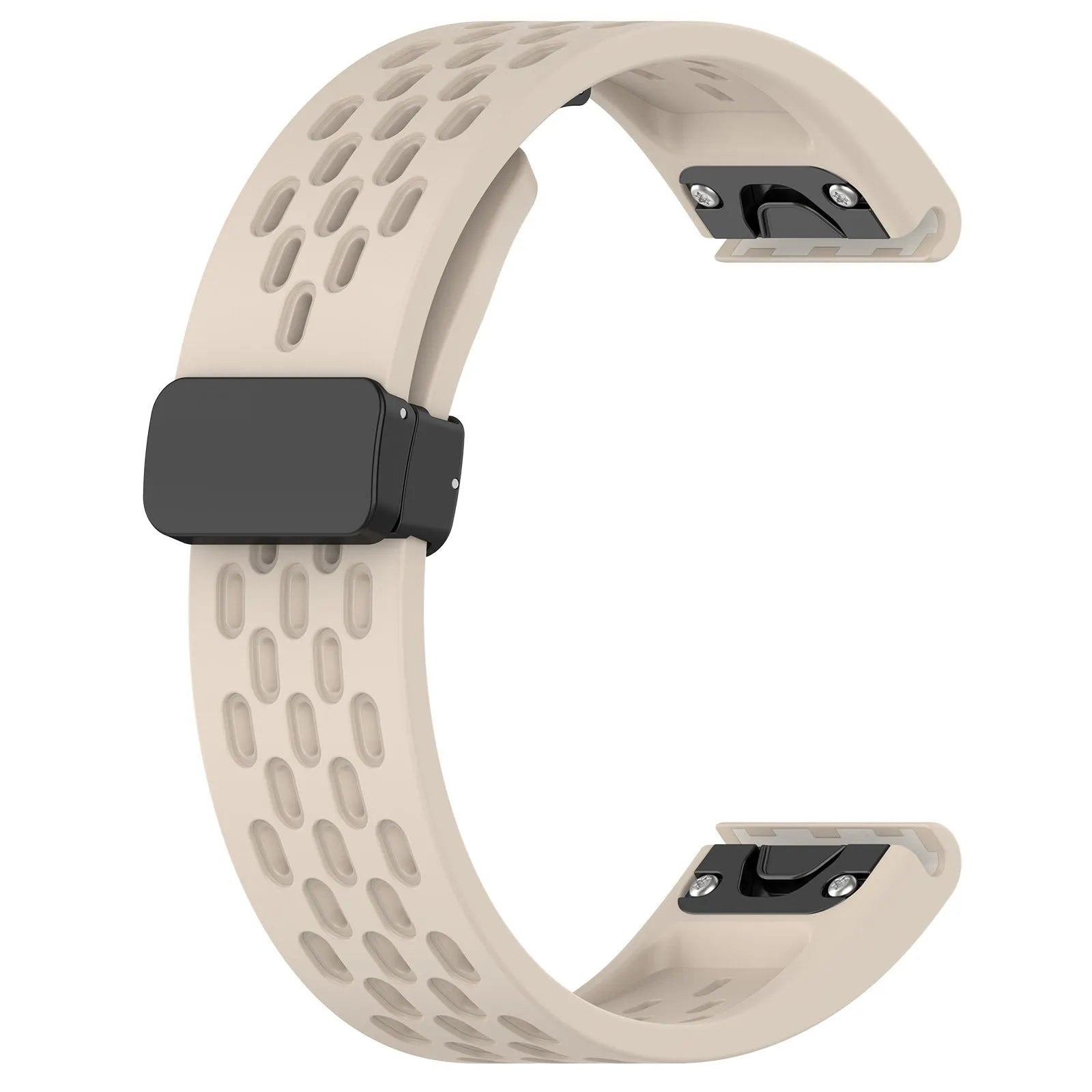 Fenix8 quick-release silicone watch strap in multiple colours showing porous texture and tool-free mechanism