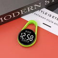 LED luminous electronic watch in black with plastic strap and digital display, showing time with waterproof rating