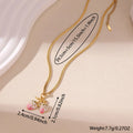 Stainless steel strawberry pendant necklace with 3cm charm in red or white powder gradient finish