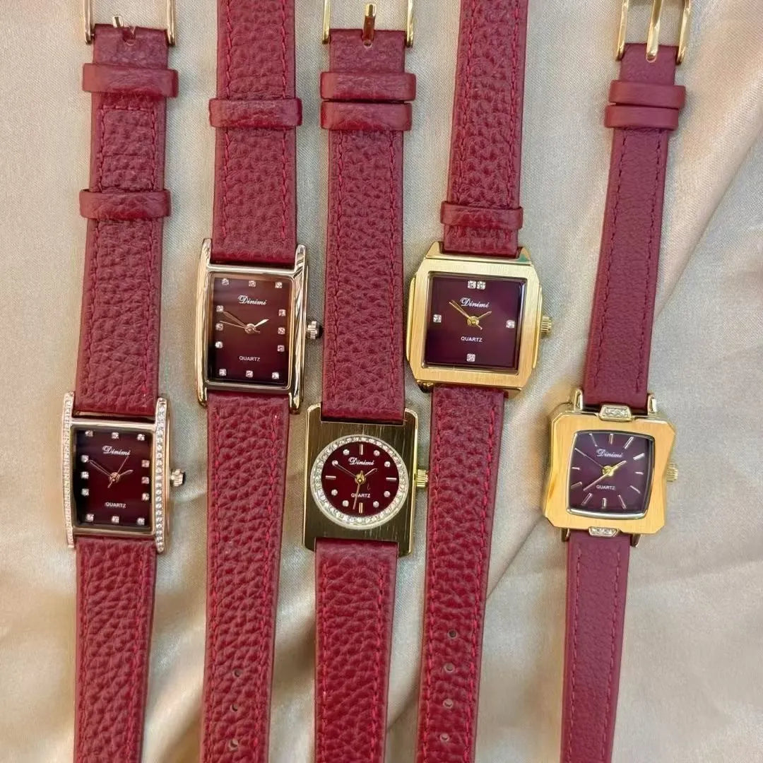 Chinese-style women's watch with alloy case, 8mm thickness, showing camellia pattern design option