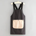 Polyester kitchen hand apron with adjustable belt in black, coffee or purplish blue