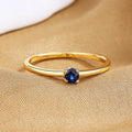 Copper geometric ring with single diamond accent in circle design, available in white, red, green, blue colours