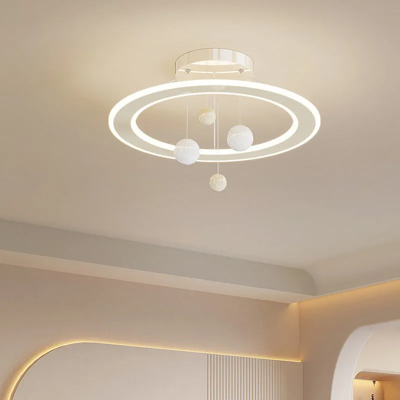 Modern children's bedroom chandelier ceiling light with adjustable 220V dimming in white or pink light options