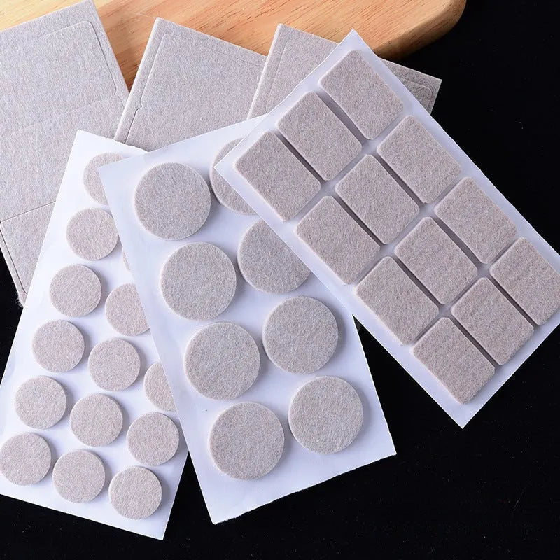 Beige chair leg stopper set with 220 pieces in five sizes for furniture protection and noise reduction