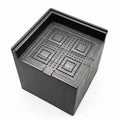 Four black plastic bed foot mats showing 2.5cm height increase for furniture legs