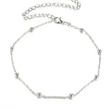 Women's bohemian anklet with geometric pendant on twisted chain in gold electroplated finish