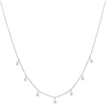 Drop-shaped artificial zircon necklace on 925 silver O-chain, adjustable 41-50cm, in silver, rose gold, or golden yellow finish