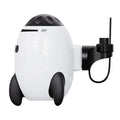 White baby stroller shaking device with automatic motion and Bluetooth for white noise, measuring 12x9.3x8cm