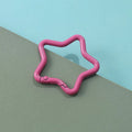 4.5cm zinc alloy five-pointed star keychain in assorted colours for backpack decoration