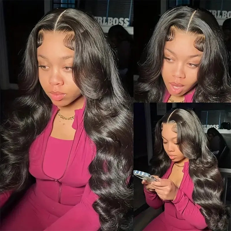 Black big wave style ladies wig with lace front on a mannequin head.
