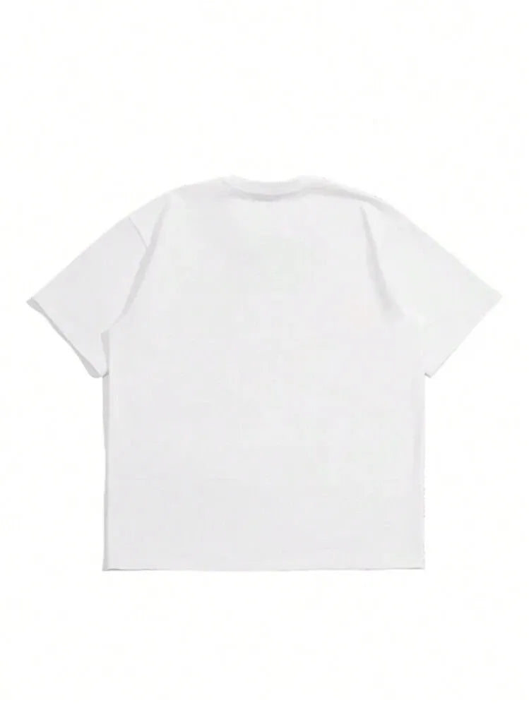 Men's casual short sleeve t-shirt in pure cotton with Japanese retro style, solid colour options, sizes XS to XXL