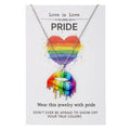 Stainless steel inspirational colour print necklace and matching friendship bracelet set.