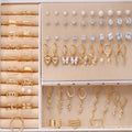 108-piece geometric alloy earrings set with gold and yellow electroplated finishes and round design elements