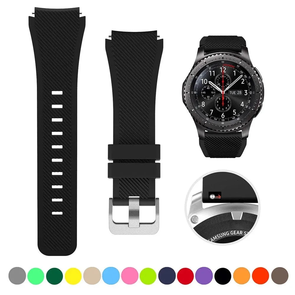 Apple Watch Series 3 silicone sports strap in army green colour with twill texture pattern