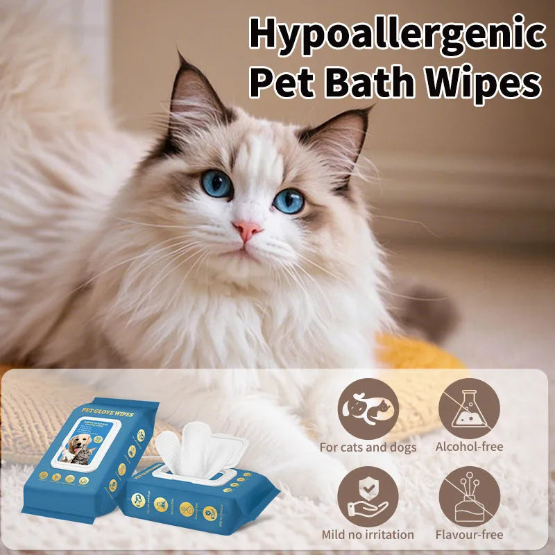 Pack of 20 disposable pet gloves with elasticated cuffs for cat and dog waste handling