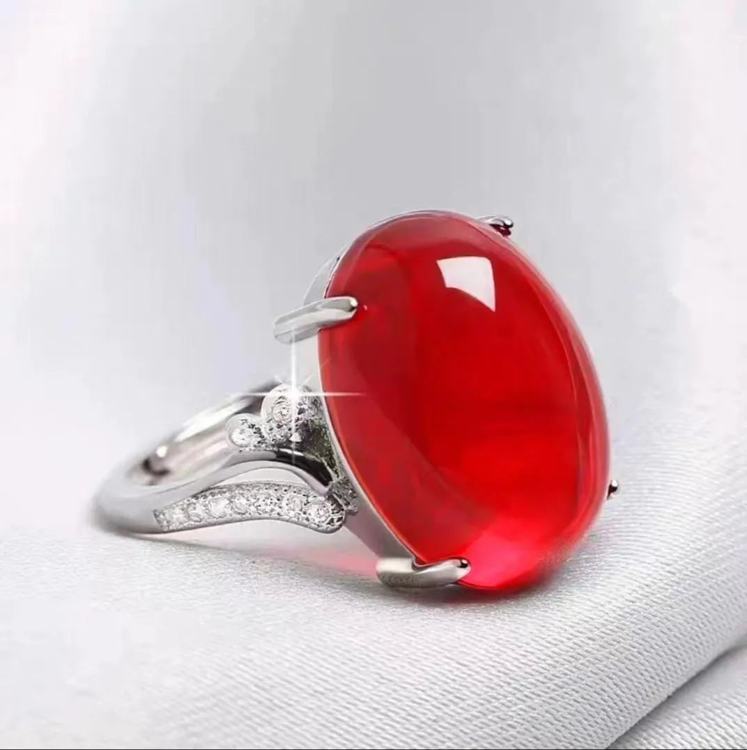 Adjustable natural sapphire ring in geometric ethnic style, available in black, blue, green, red, and yellow colours