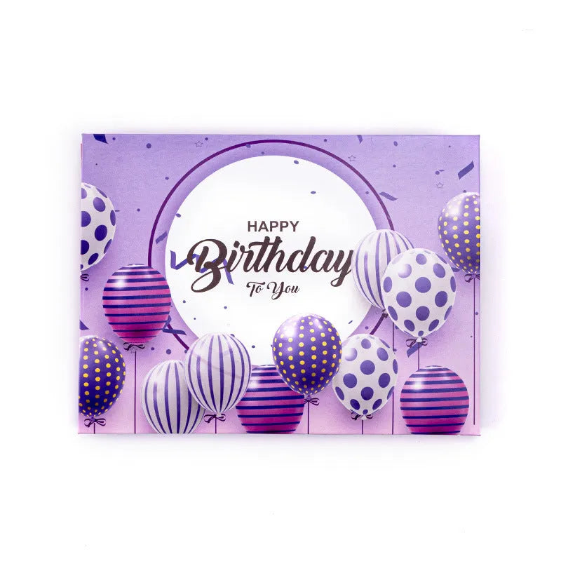Light Music Blowing 3D Cake Greeting Card showing Chinese ink style artwork and folded paper cake structure