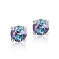 925 silver Alexander stone ear studs with 6mm geometric round design and 0.8mm post thickness