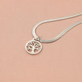Stainless steel lucky tree necklace with adjustable snake bone chain and U-shaped titanium steel pendant