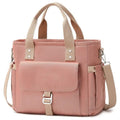 Insulated picnic bag with removable shoulder strap and side pocket in cube design