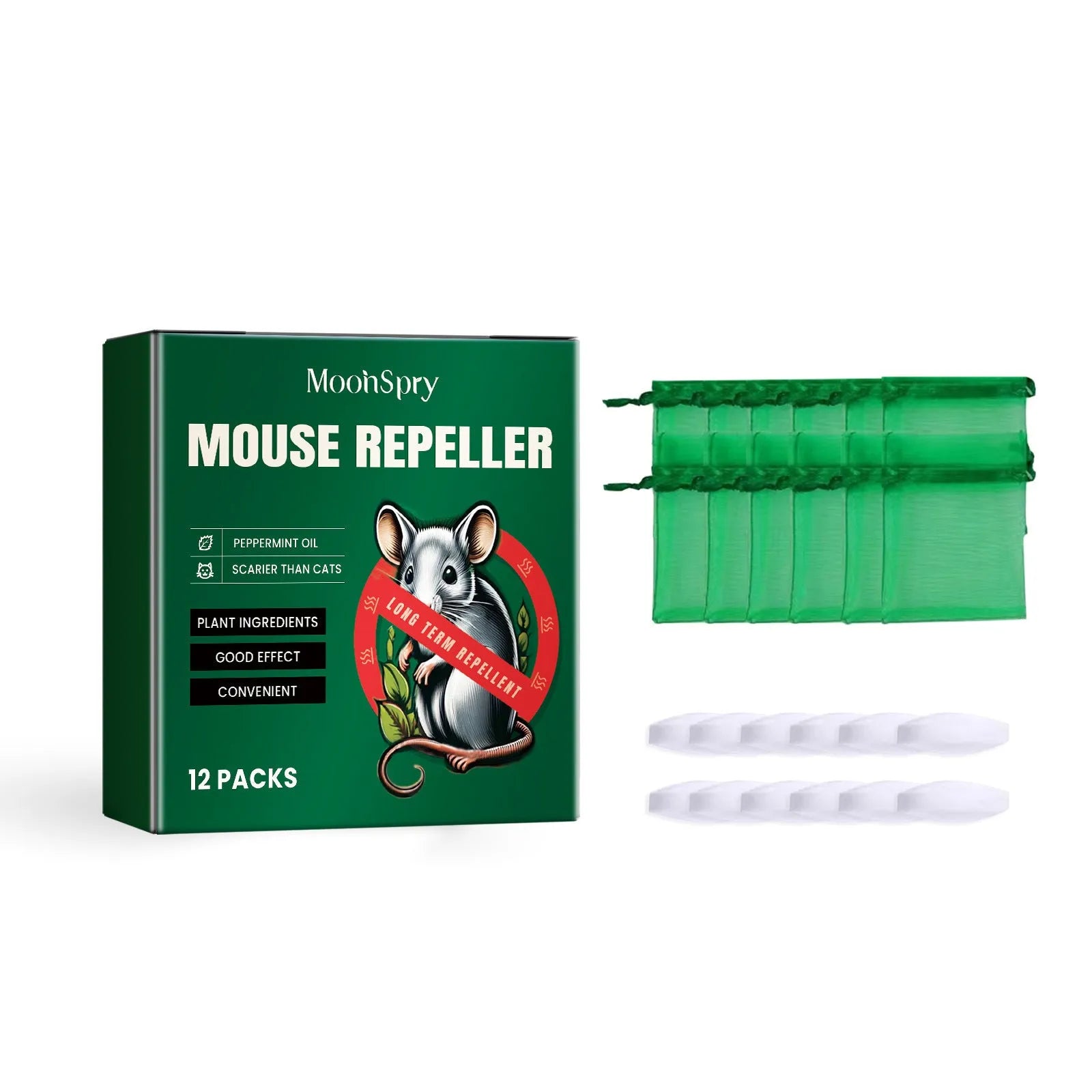 60ml bottle of natural rat repellent spray with essential oils for outdoor, home and car use.