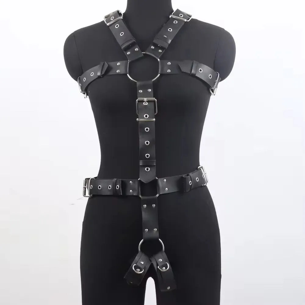 Black European style leather shapewear belt with thin patent leather design and pin buckle fastening