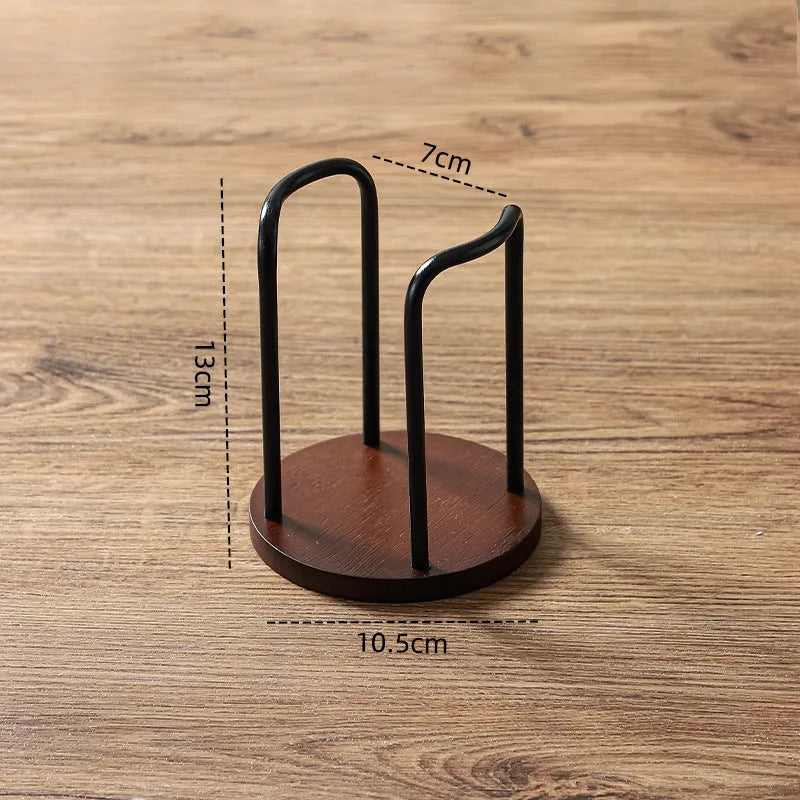 Wooden paper cup holder with puller in black, gold, or silver, single or double cup position