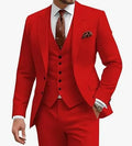 Men's slim fit three-piece suit in chemical fibre blend fabric for business and wedding occasions