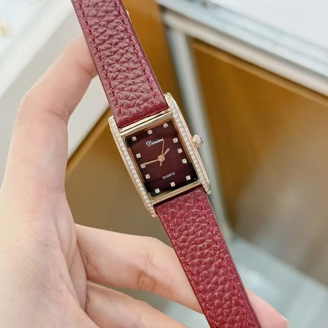Chinese-style women's watch with alloy case, 8mm thickness, showing camellia pattern design option