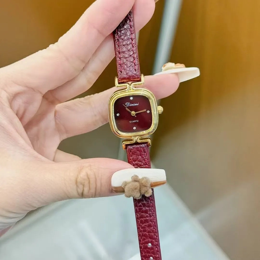 Chinese-style women's watch with alloy case, 8mm thickness, showing camellia pattern design option