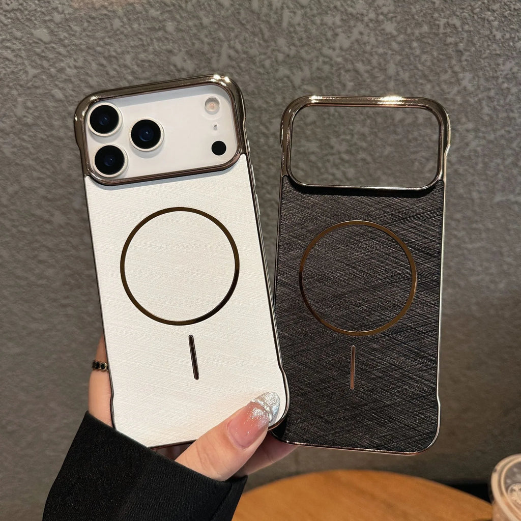 Electroplating frameless magnetic phone case for iPhone 17 in five colour options