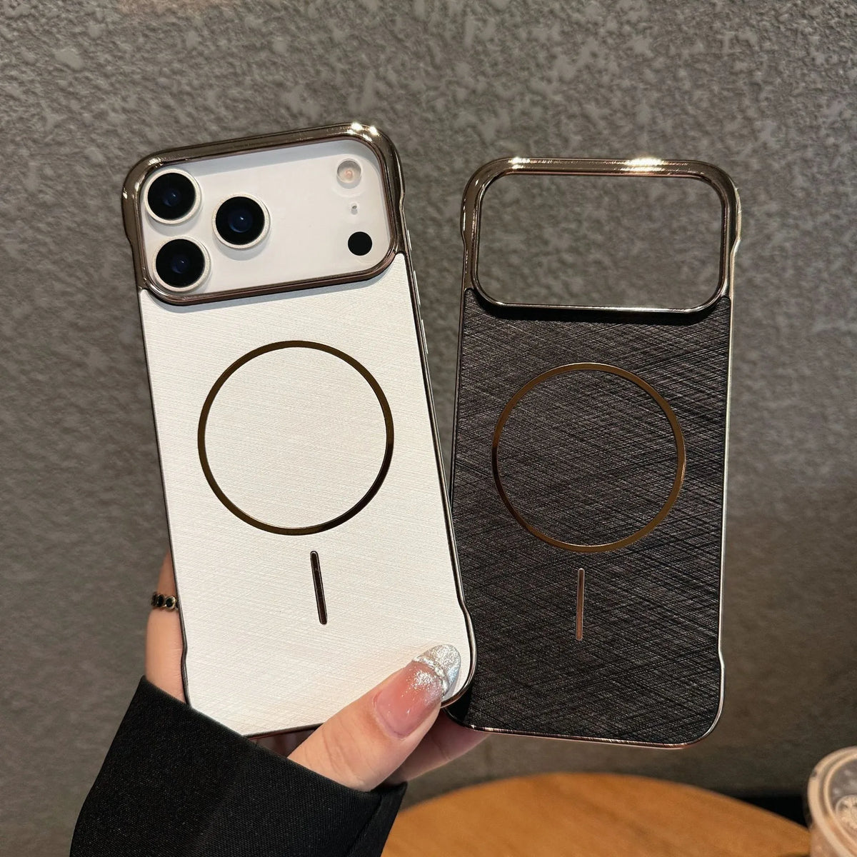 Electroplating frameless magnetic phone case for iPhone 17 in five colour options