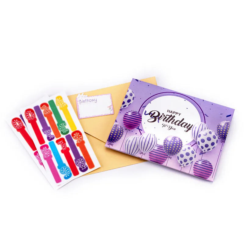 Light Music Blowing 3D Cake Greeting Card showing Chinese ink style artwork and folded paper cake structure