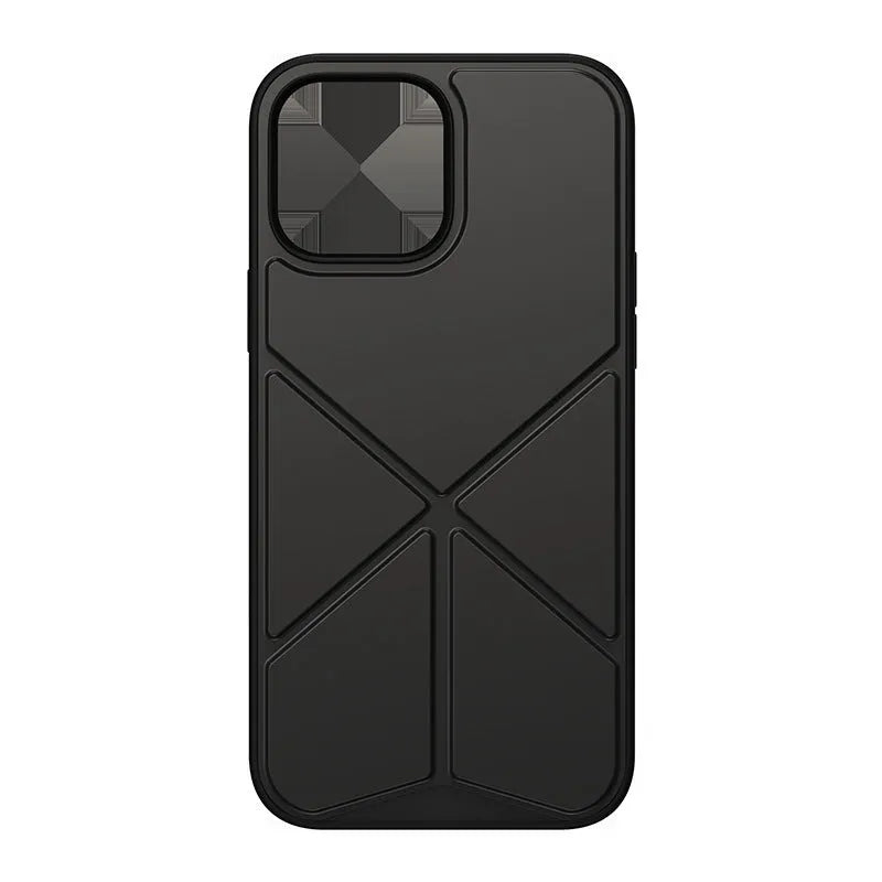 TPU back cover phone case for iPhone 13 series in black colour showing precise port cutouts