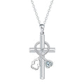 Original design copper stethoscope pendant necklace with a cross chain for women.