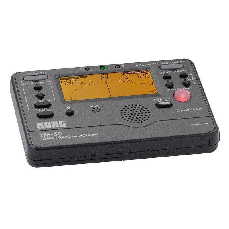 Tuner Piano Guitar Universal Metronome with digital display showing tempo settings and rhythm patterns