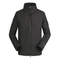 Men's thin commander-style outdoor jacket in loose fit with stand collar, shown in camouflage colour.