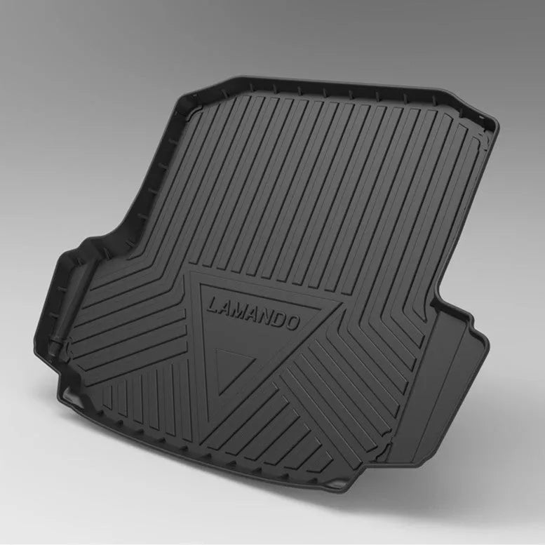 Black carbon fibre pattern TPE car boot liner for vehicle trunk protection