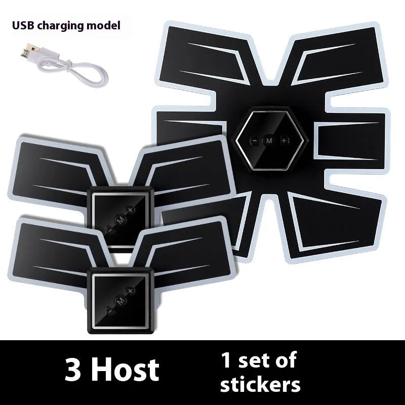 Eight-piece abdominal muscle waist reduction massage patch kit with PU leather silicone ABS resin construction