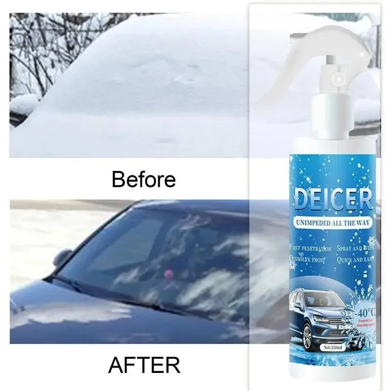 250ml bottle of car windscreen deicer spray for winter ice removal