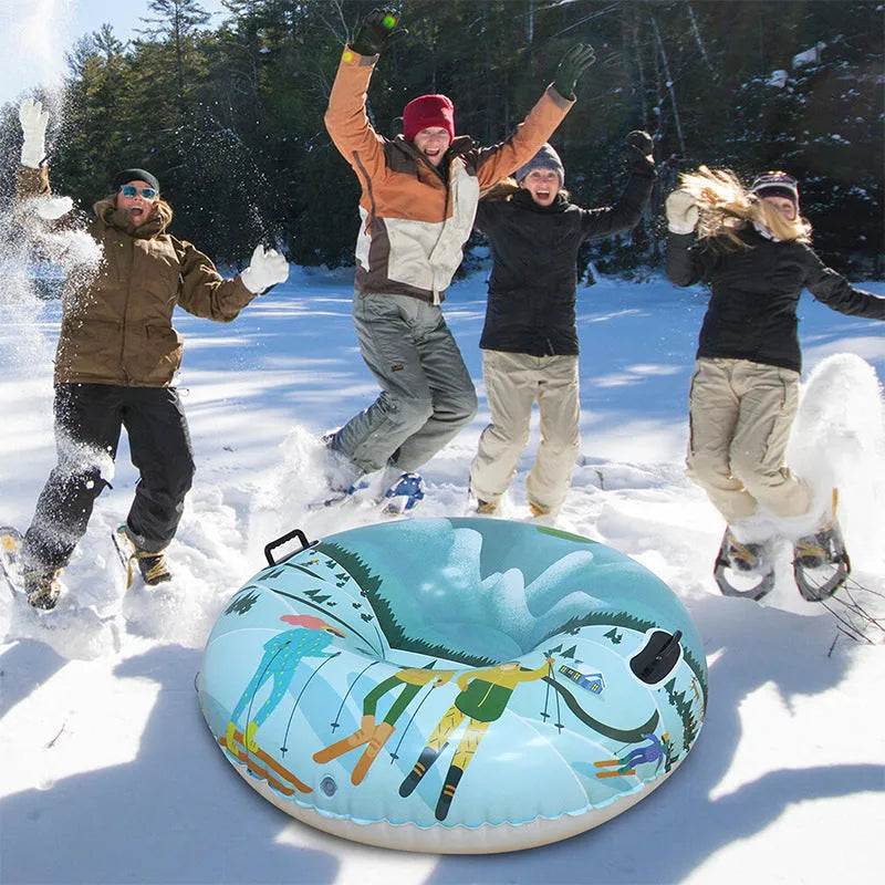 Outdoor Creative Printed PVC Winter Thick Ski Ring showing 22cm diameter and printed winter designs