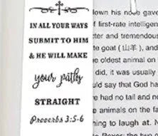 Stainless steel Bible verse bookmark with European style design in CFS5170 steel colour