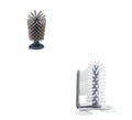 Grey rotating double-head cup cleaning brush with suction cups for wall mounting