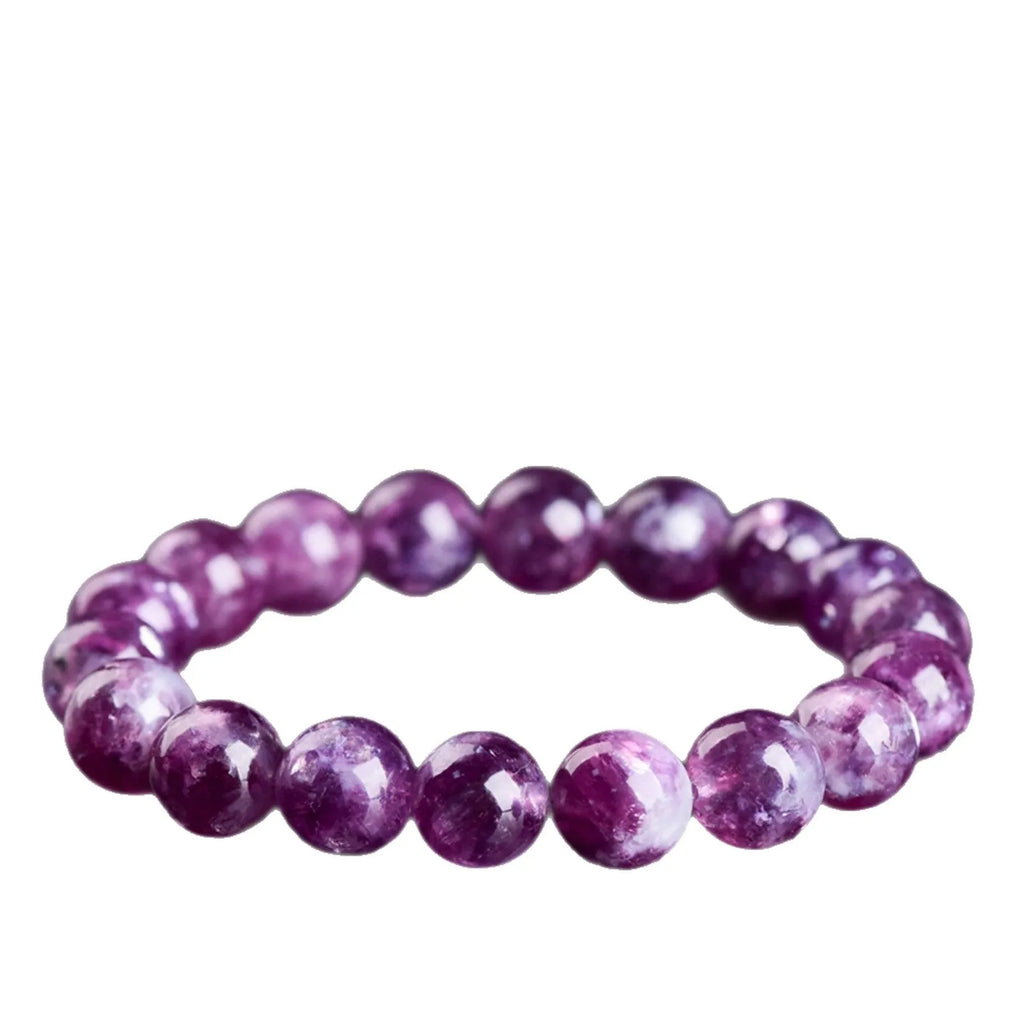 Purple Grandmother crystal bracelet with geometric 5A grade beads in polished finish, adjustable sizing options