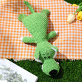 Corn-shaped plush dog toy with textured kernels and sound feature in green colour